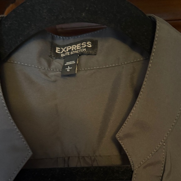 Express Charcoal Ruffle Front Blouse - Picture 2 of 6